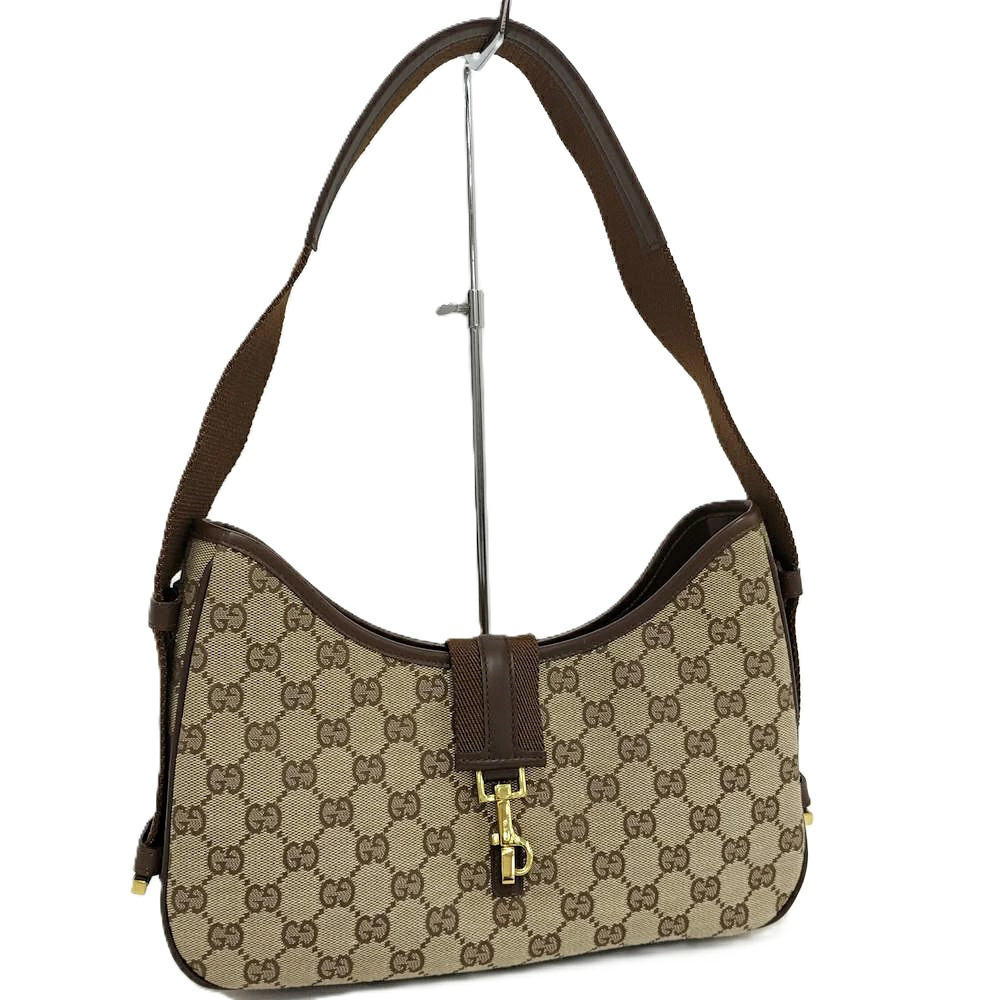Gucci Hobo Bag GG Canvas Leather Beige Brown
